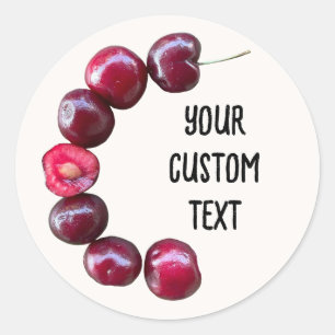 Sweet Cherry - fresh red cherries - fresh fruit  Classic Round Sticker