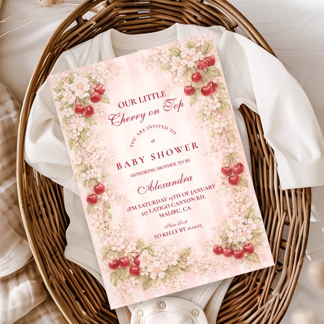 Sweet Cherry Garden Baby Shower Invitation (Creator Uploaded)