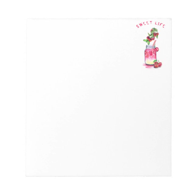 Sweet Cherry Juice Cool Drink Fruits Notepad (Front)