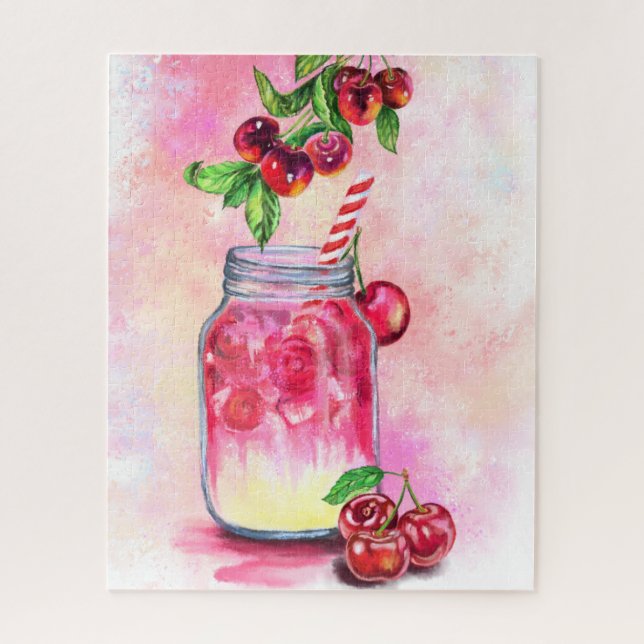 Sweet Cherry Juice Cool Drink Jigsaw Puzzle (Vertical)