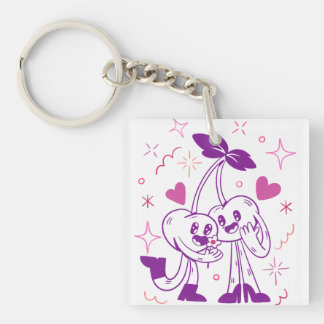 Sweet Cherry Lovers – Fun Romantic Aesthetic Art Keychain