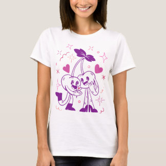 Sweet Cherry Lovers – Fun Romantic Aesthetic Art T-Shirt