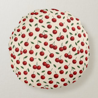 🍒✨Sweet Cherry Minimal Collectio Round Pillow