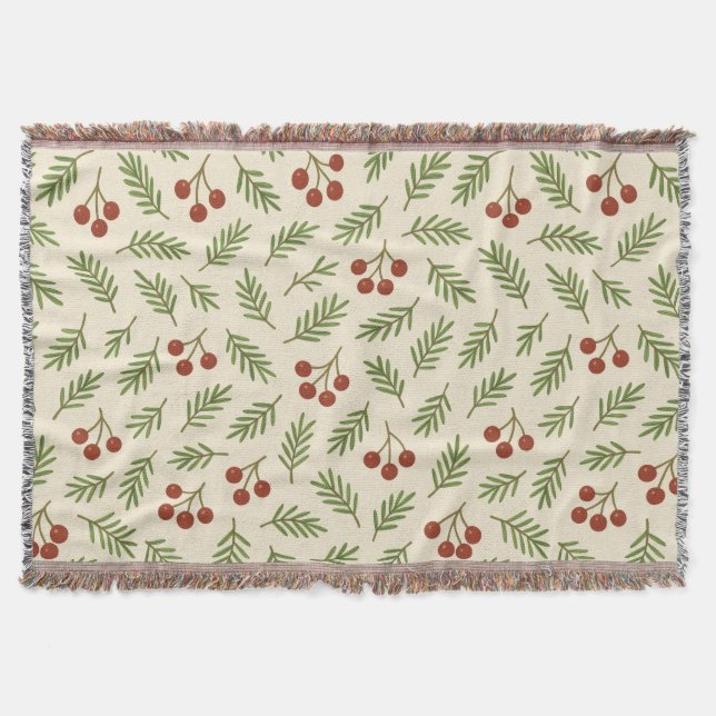 Sweet Cherry Natural Harmony Throw Blanket (Front)