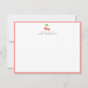 Sweet Cherry Nursery Flat Note Card