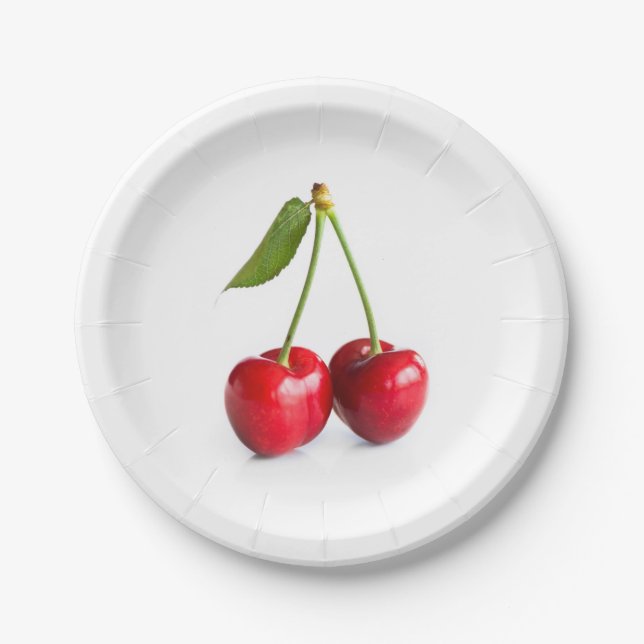 Sweet cherry paper plates (Front)
