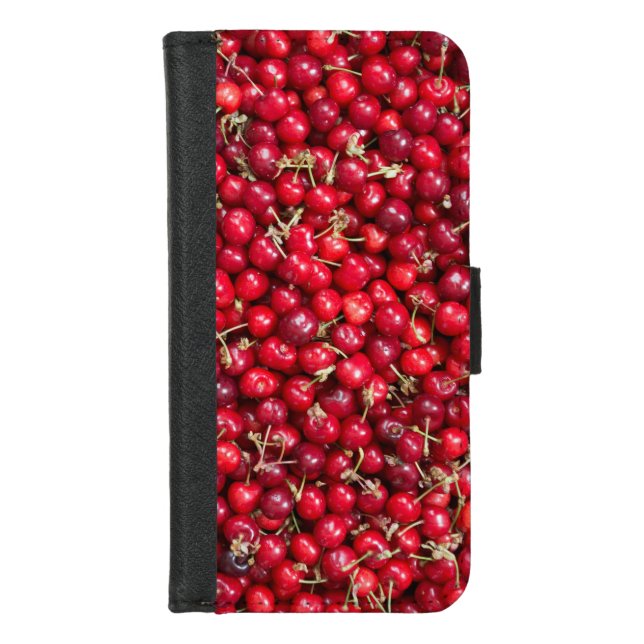Sweet cherry pattern iPhone wallet case (Front)