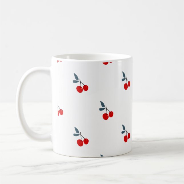 Sweet Cherry Pattern Minimalist Mug (Left)