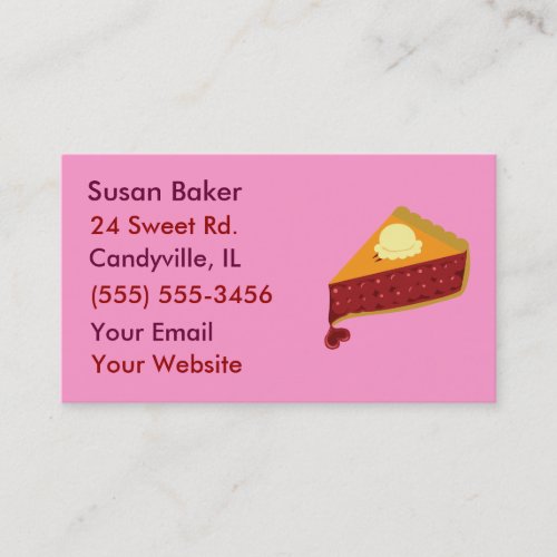 Sweet Cherry Pie Heart Business Cards