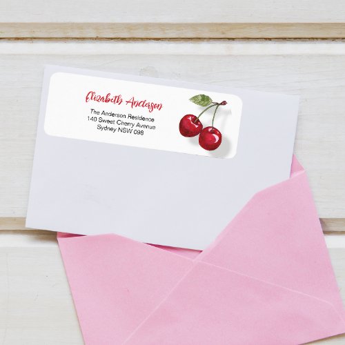 Sweet Cherry Return Address Label