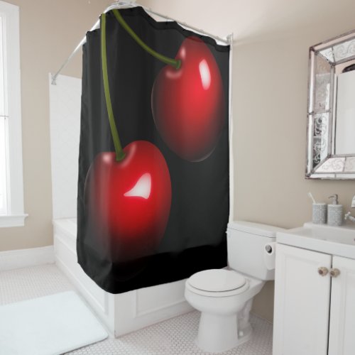 Sweet Cherry Shower Curtain _ Choose Colors