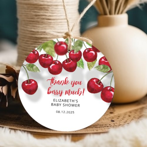 Sweet Cherry Thank You Berry Much Baby Shower  Favor Tags