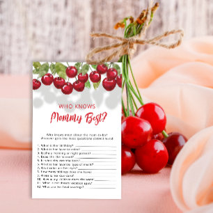 Sweet Cherry Who Know Mommy Best Baby Shower Game