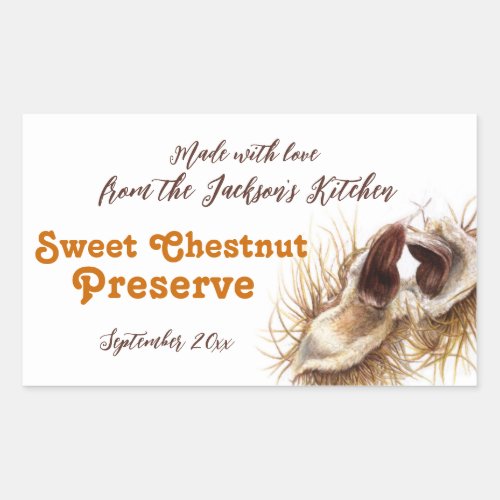 Sweet chestnut preserve jam label food sticker