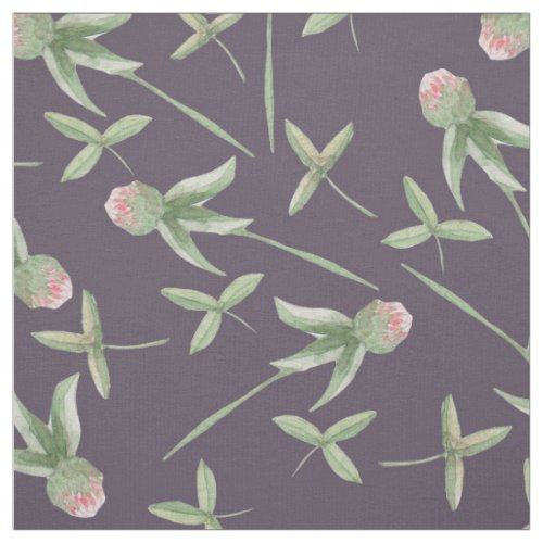 Sweet Chic Watercolor Pink Cornflower _Mulled Wine Fabric