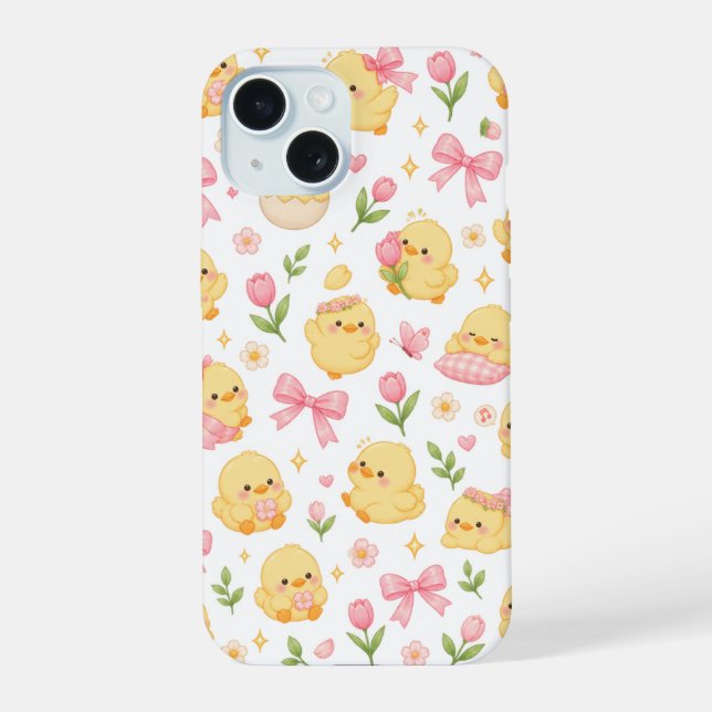 Sweet Chick & Bow Garden Iphone Case (Back)