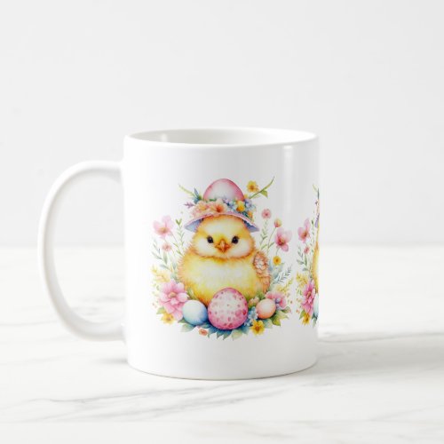 Sweet chick in Easter bonnet  Coffee Mug