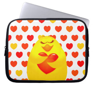 Sweet chick in love, laptop sleeve