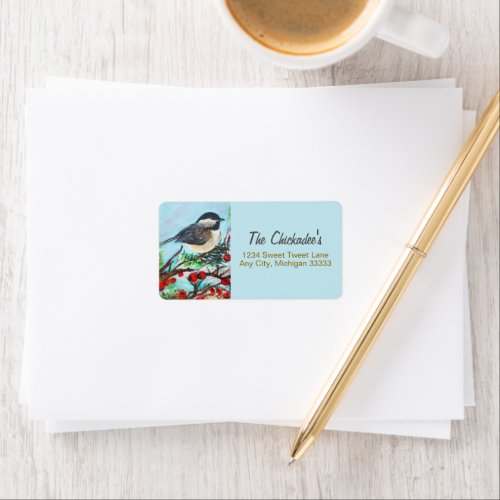 Sweet Chickadee Bird Art Label