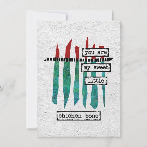 Sweet Chicken Bone Greeting Card _ Modern Abstract