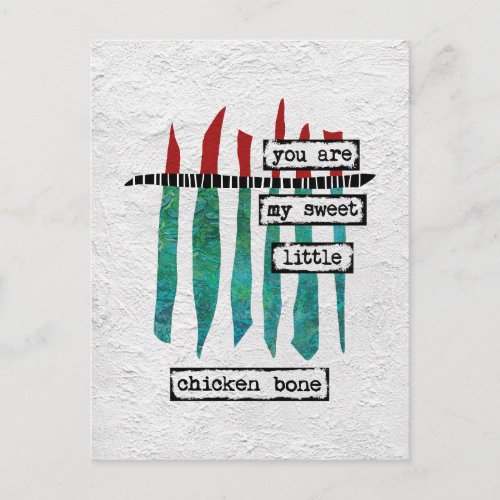 Sweet Chicken Bone Postcard _ Modern Abstract
