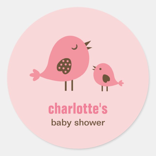 Sweet Chicks Baby Shower Favor Sticker - Pink (Front)