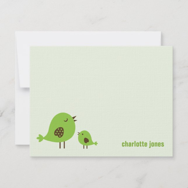 Sweet Chicks Thank You Cards - Green (Front)