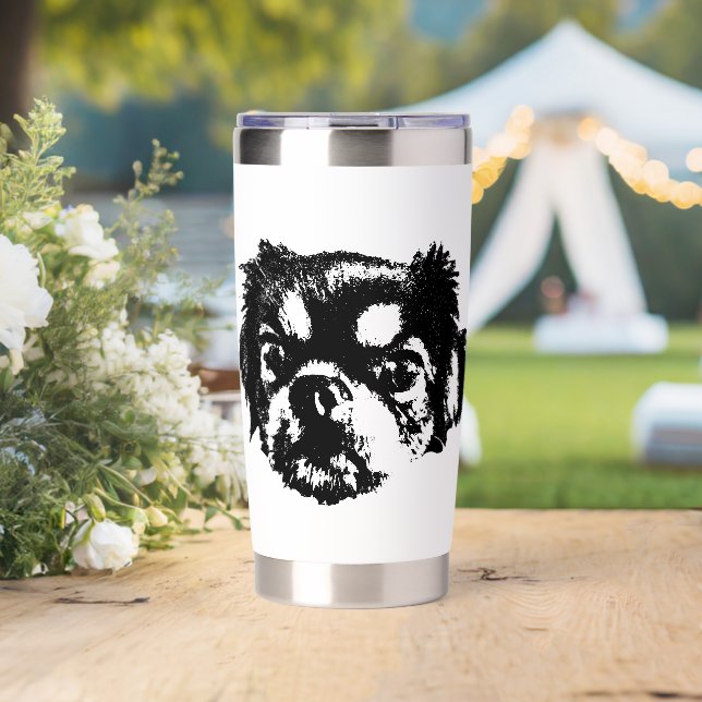 Sweet Chihuahua Dog Mug – Ink Style Art Insulated Tumbler (Wedding (Rotated))