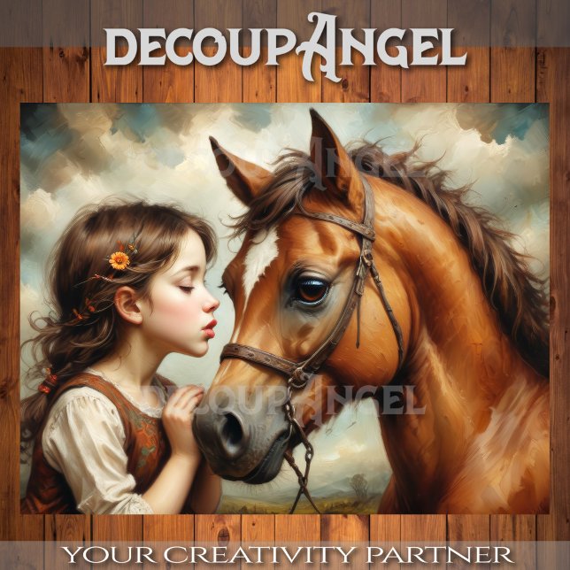 Sweet Child and her Pony Decoupage Tissue Paper (Creator Uploaded)