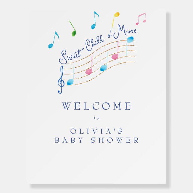 Sweet Child of Mine Musical Baby Shower Foam Board (Front)