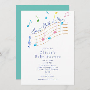 Sweet Child of Mine Musical Baby Shower Invitation