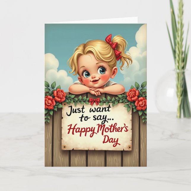 Sweet Child Peeking Art Card (Front)