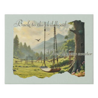 Sweet Childhood Adventures in Playful Landscapes Faux Canvas Print