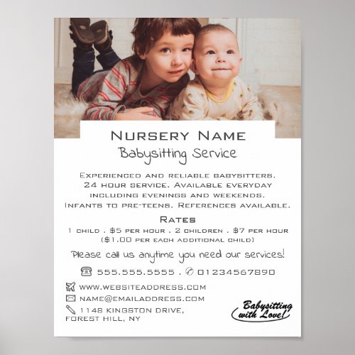 Sweet Children Babysitter Daycare Nursery Advert Poster
