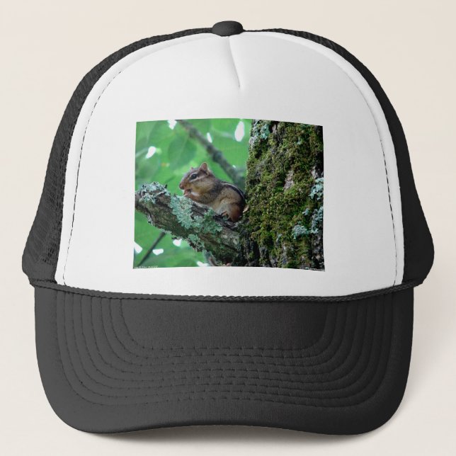 Sweet Chipmunk in a Tree Apparel and Gifts Trucker Hat (Front)