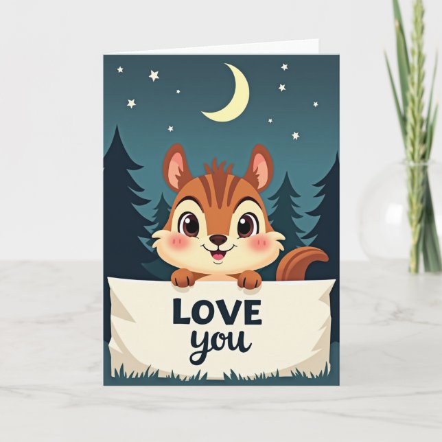 Sweet Chipmunk Love You Card (Front)