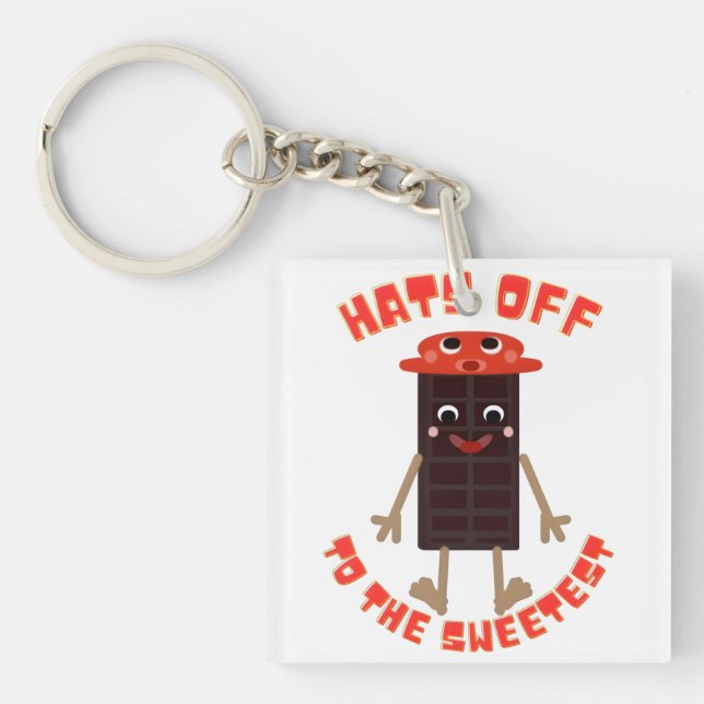 Sweet Choco-Bar Buddy: Kawaii Chocolate Bar  Keychain (Front)