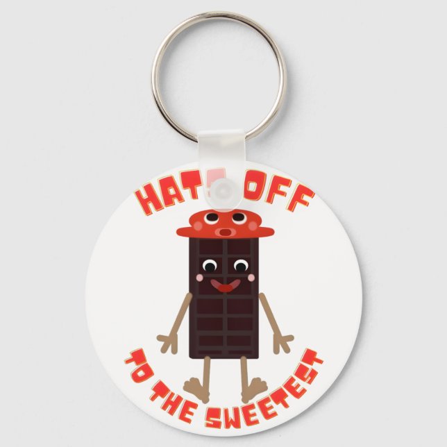 Sweet Choco-Bar Buddy: Kawaii Chocolate Bar  Keychain (Front)