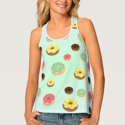 Sweet Choco donut pattern Birthday Girl Tank Top