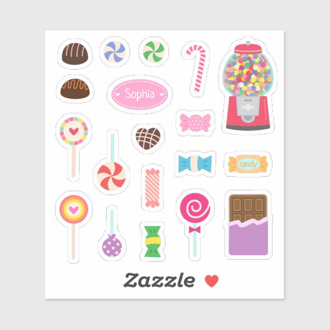 Sweet Chocolate and Candies Set Sticker (Sheet)