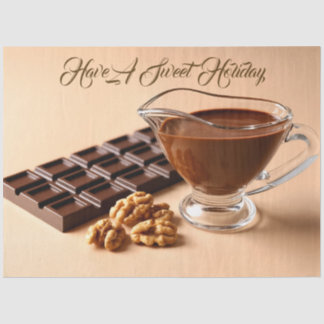 Sweet Chocolate And Chocolate Paste Bowl Custom Tissue Paper