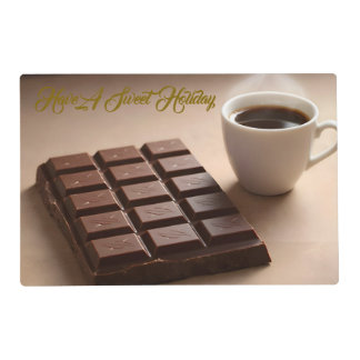 Sweet Chocolate Bar And Coffee Cup Custom Placemat
