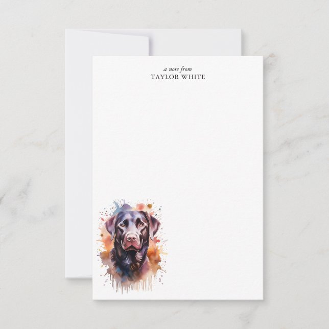 Sweet Chocolate Labrador Retriever Thank You Note Card (Front)