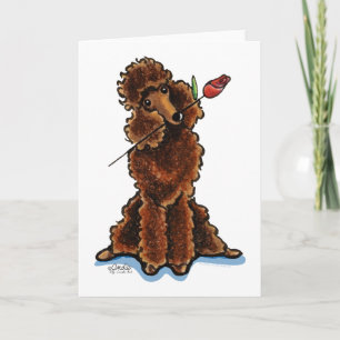 Sweet Chocolate Poodle Valentines Holiday Card