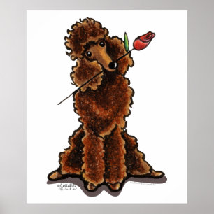 Sweet Chocolate Poodle Valentines Poster