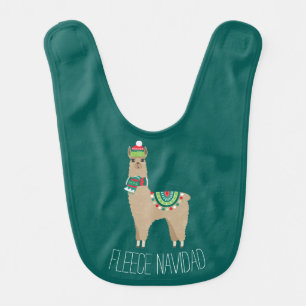 Sweet Christmas Alpaca Personalized Baby Bib