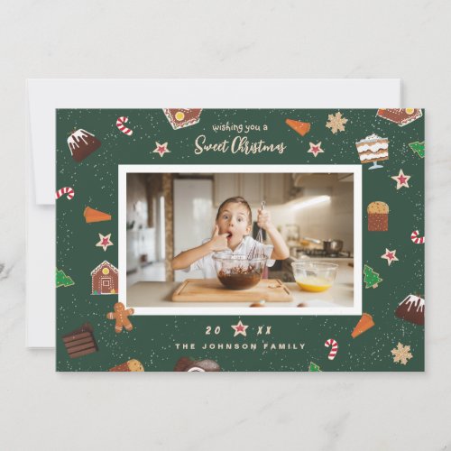Sweet Christmas Baked Sweets Photo Holiday Card