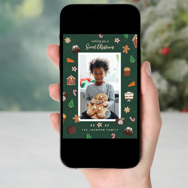 Sweet Christmas Baked Sweets Photo Holiday Card (Front Digital)