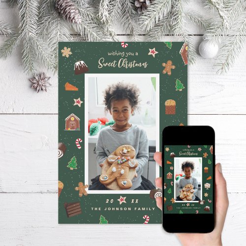 Sweet Christmas Baked Sweets Photo Holiday Card