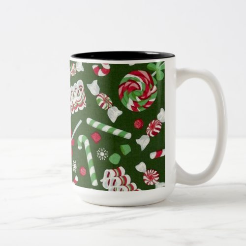 Sweet Christmas Candy Pattern Mug